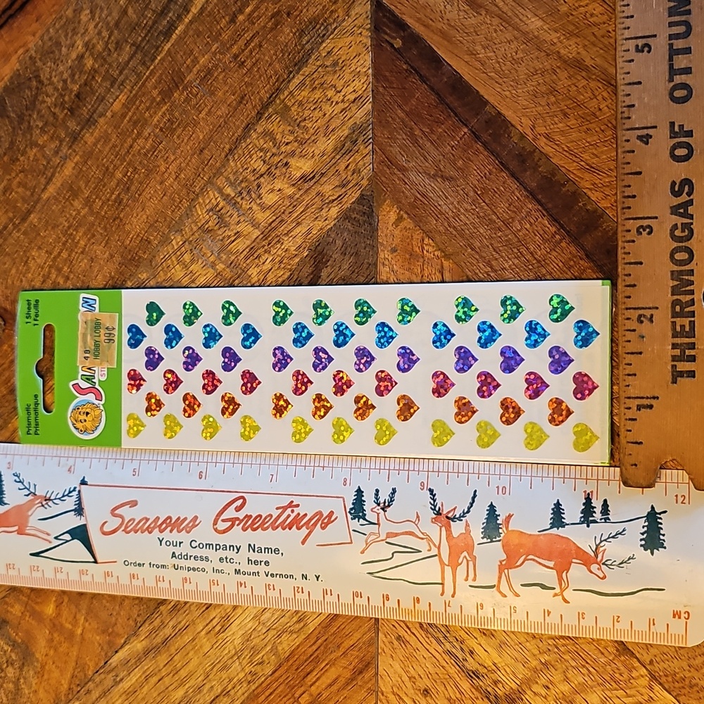 Vintage SandyLion Heart Hearts stickers sealed sticker sheet